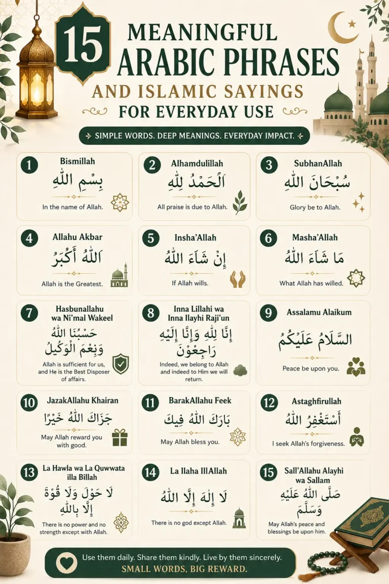 15 Meaningful Arabic Phrases and Islamic Sayings for Everyday Use