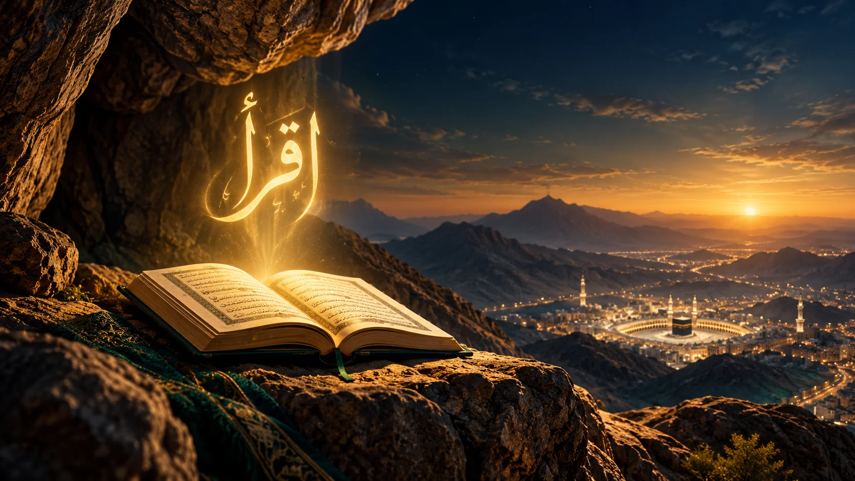 revelation of the Quran — Cave of Hira mountain where the first revelation of the Quran to Muhammad took place