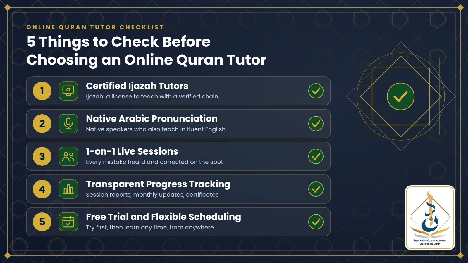 virtues of reading the Quran — checklist for choosing a certified Quran tutor with Ijazah